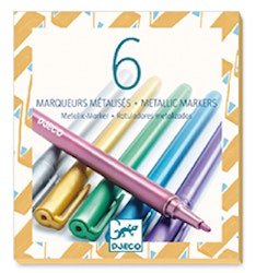 Djeco- 6 metallic markers/ pennor