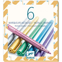 Djeco- 6 metallic markers/ pennor
