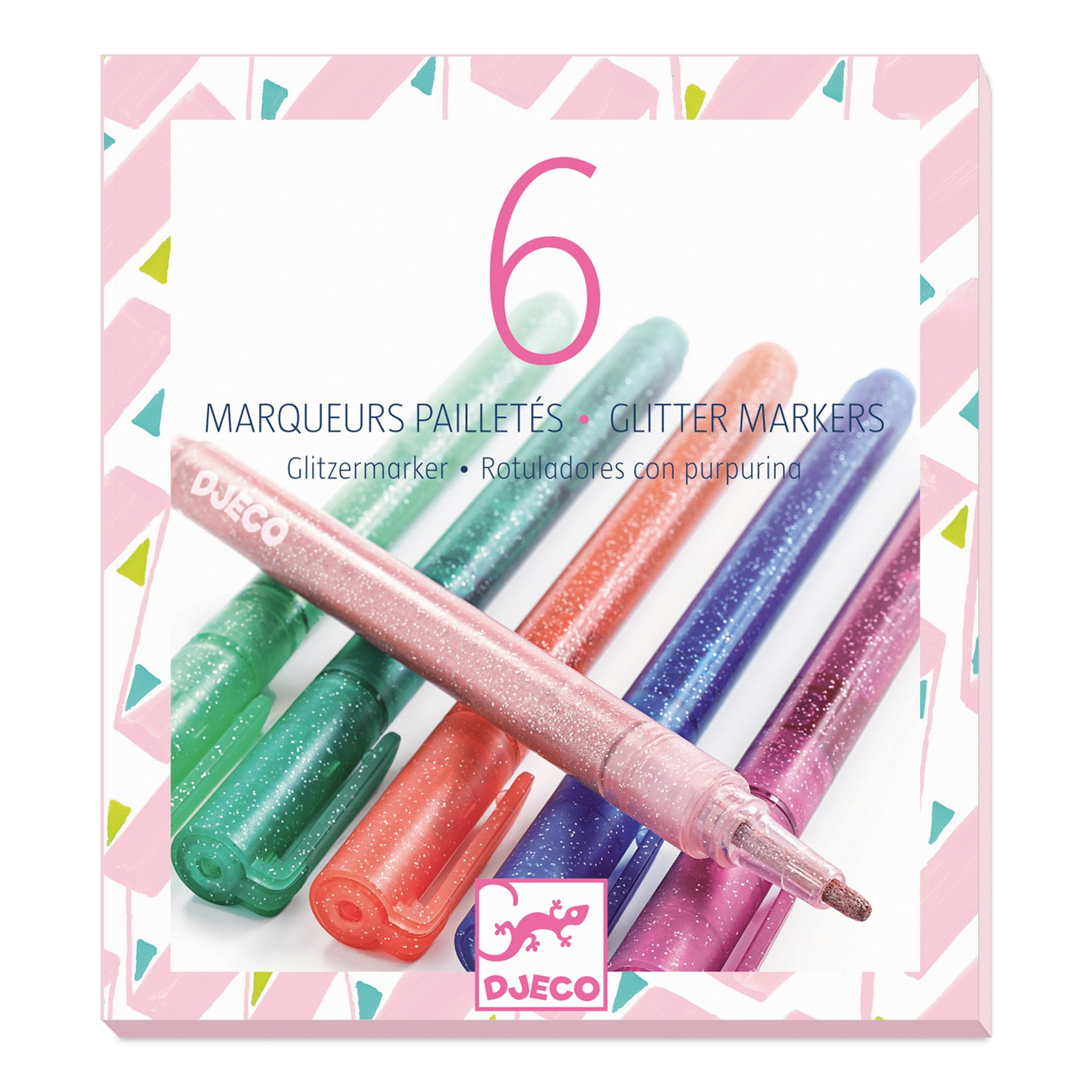 Djeco- 6 glitter markers - sweet/ pennor