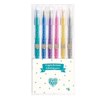 Djeco- 6 glitter gel pens/ pennor
