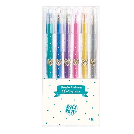 Djeco- 6 glitter gel pens/ pennor