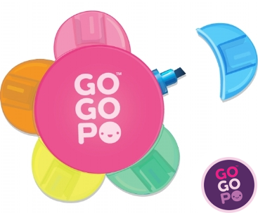 Keykraft- GOGOPO 5 Colour Flower Highlighter/ penna