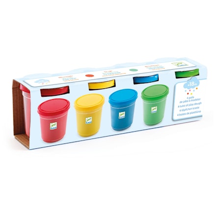 Djeco- 4 Tubs of Play Dough/ lera