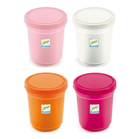 Djeco- 4 tubs of play dough, Sweet/ lera