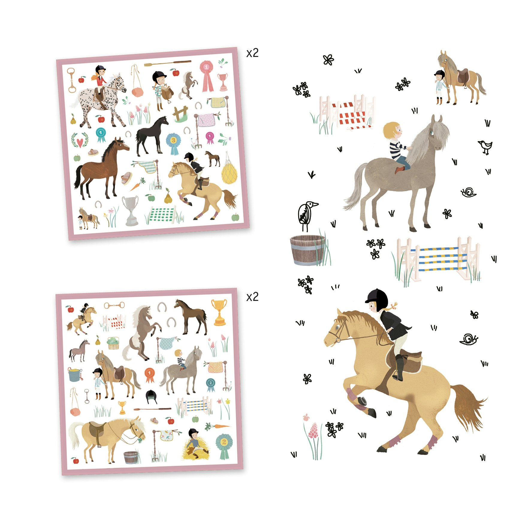 Djeco- Stickers. horses/ klistermärke