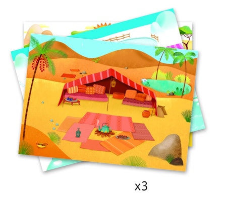 Djeco- Savannah, Desert and North Pole/ klisterbok