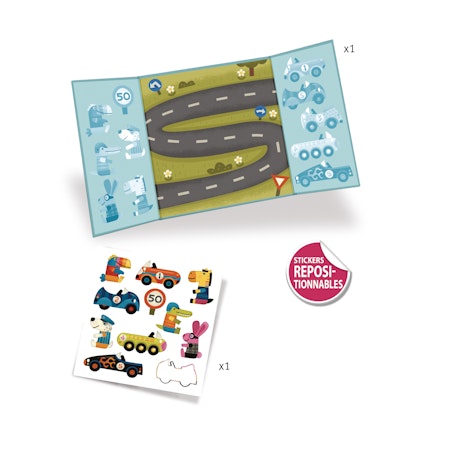 Djeco- Stickers - Cars/ klisterbok