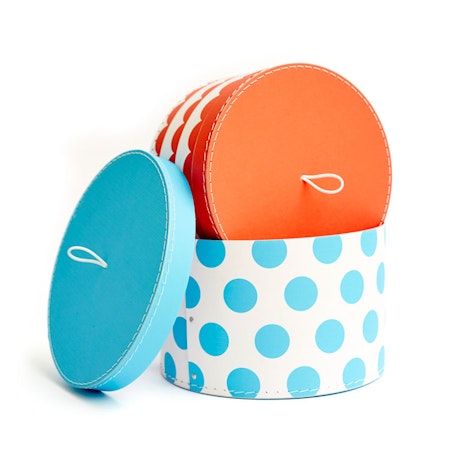 Ejvor- Box med lock 2-pack Röd och Blå/ förvaring