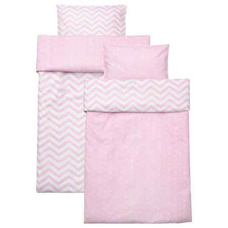 Kids Concept- Barnkammaren Bäddset spjälsäng rosa/ bäddset
