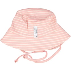 Geggamoja- Pink dailsy stripe (Rosa Beige)/ solhatt