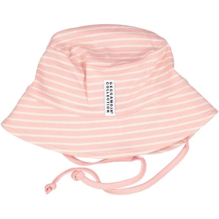 Geggamoja- Pink dailsy stripe (Rosa Beige)/ solhatt