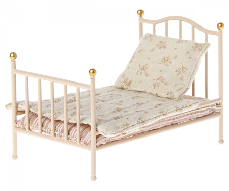 Maileg- Vintage bed, Mouse - Rose/tillbehör aw24