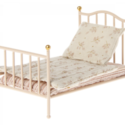 Maileg- Vintage bed, Mouse - Rose/tillbehör