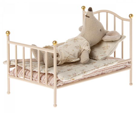 Maileg- Vintage bed, Mouse - Rose/tillbehör aw24