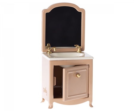 Maileg- Sink dresser w. mirror, Mouse - Dark powder/ tillbehör