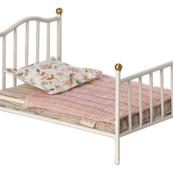 Maileg- Vintage bed, Mouse - Off-white/ tillbehör