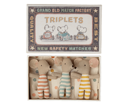 Maileg- Triplets, Baby mice in matchbox/ möss
