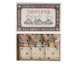 Maileg- Triplets, Baby mice in matchbox/ möss