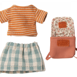 Maileg- Clothes and bag, Big sister mouse - Old rose/ tillbehör