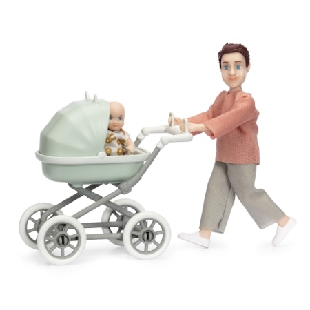 LUNDBY- Docka med vagn+bebis/dockor