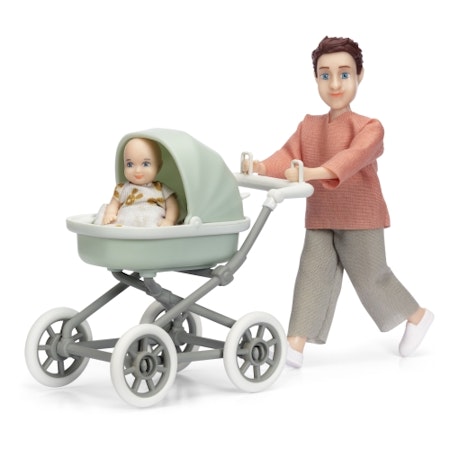 LUNDBY- Docka med vagn+bebis/dockor