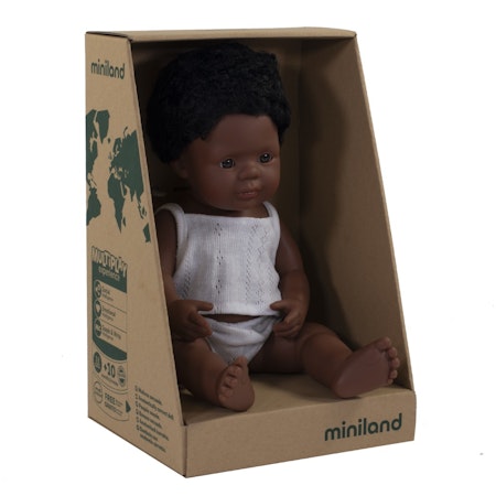 Miniland Docka pojke 38cm Åke ( African-American Boy)