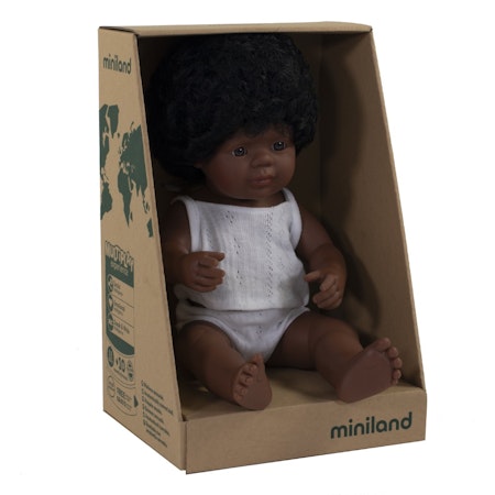Miniland Docka flicka 38cm Åsa ( African-American Girl)