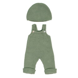 Miniland dockkläder 38cm- stickad Outfit Overall & Beanie Hat