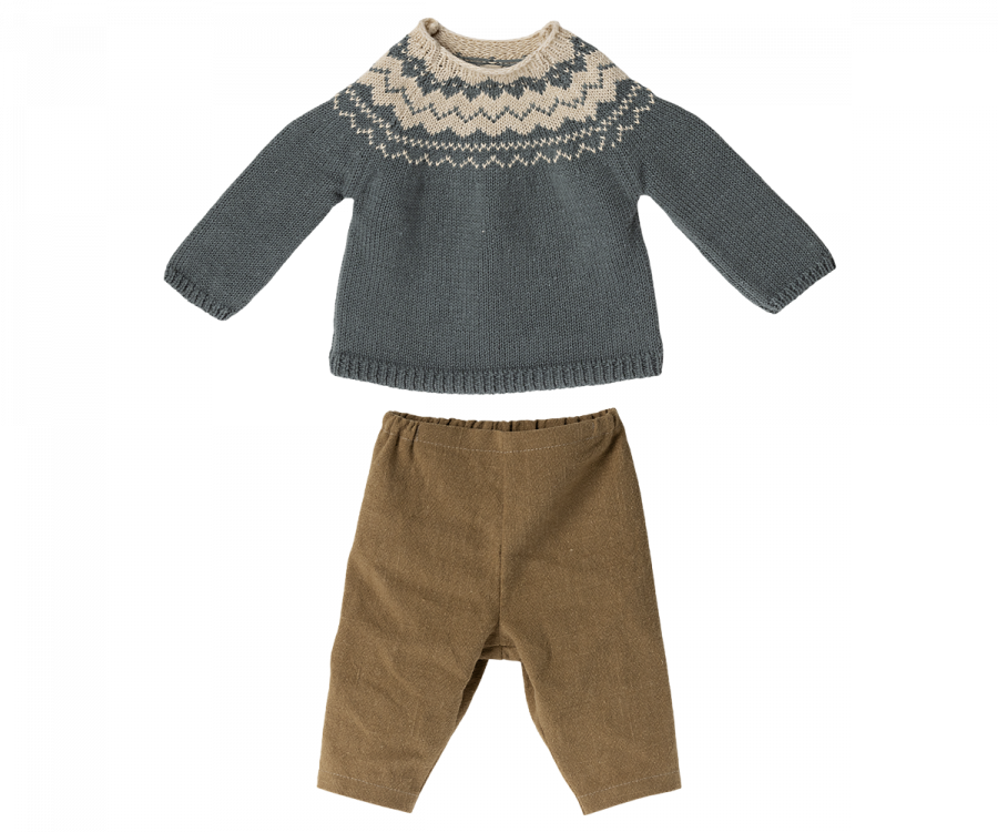 Maileg- Pants and knitted sweater, Size 5/ tillbehör