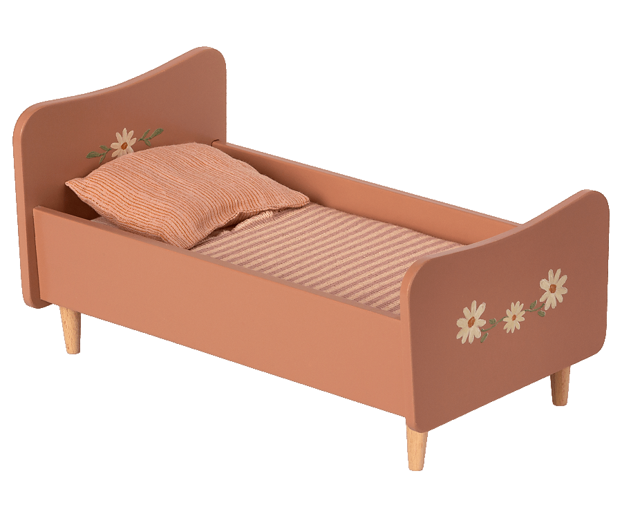 Maileg- Wooden bed, Mini/ tillbehör