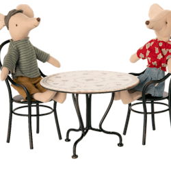 Maileg- Dining table,Set with 2 chairs/ tillbehör