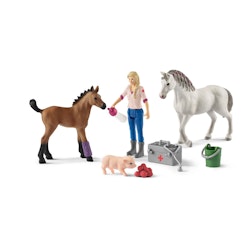 Schleich Farm World Vet visiting mare and foal/ Veterinär