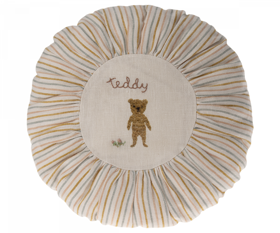Maileg- Cushion,Round,Teddy striped/ kudde