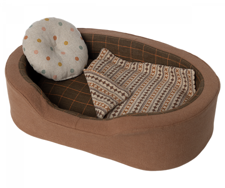 Maileg- Dog basket-Brown /tillbehör