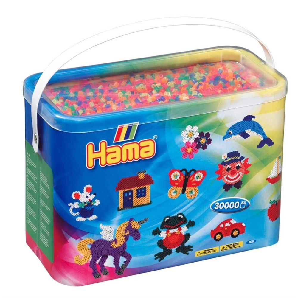 Hama Midi Beads 30.000 pcs Mix 51 neonfärgade pärlor