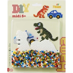 Hama Midi Large Blister 1.100 pcs Car & Dinosaur- Bil & Dinosaurie