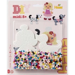 Hama Midi Large Blister 1.100 pcs Dog & Doll- Hundar & Dockor.