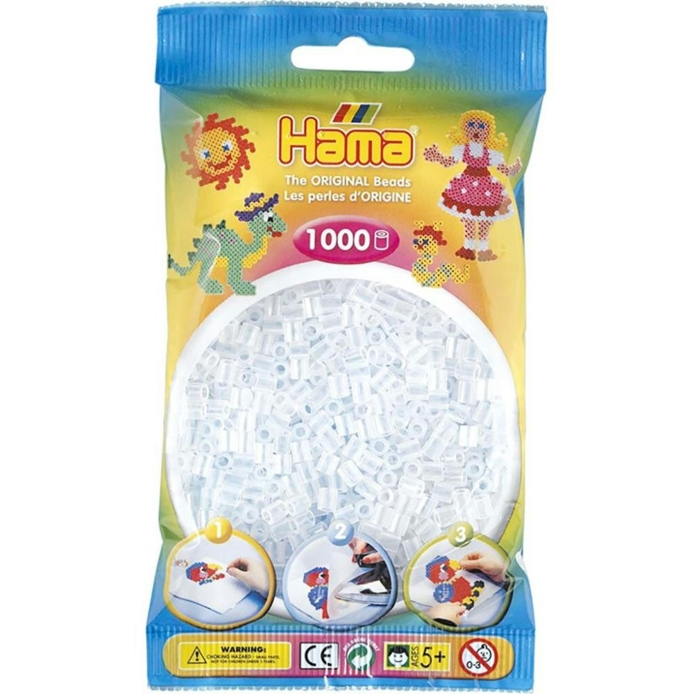 Hama Midi beads 1000 pcs. Clear