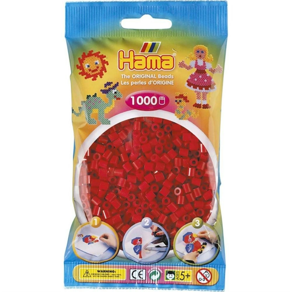Hama Midi beads 1000 pcs. Dark red