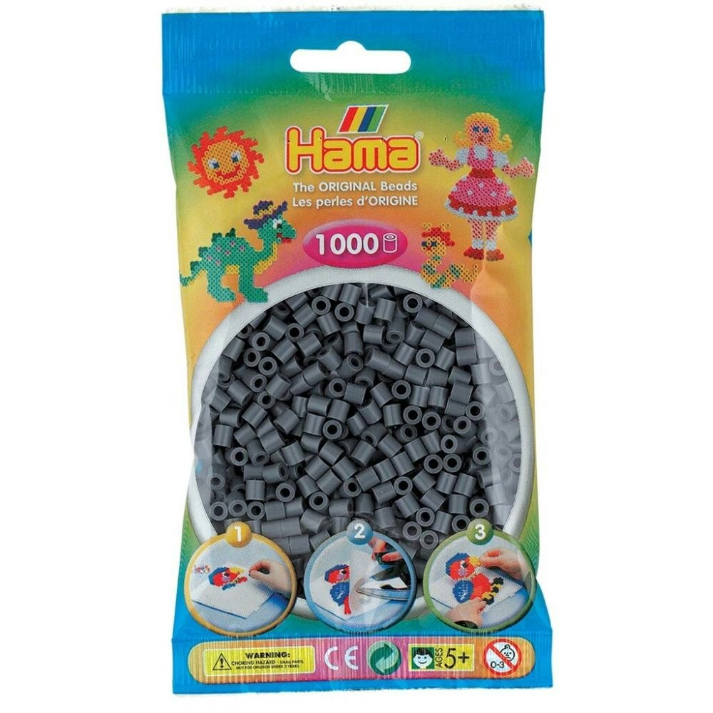 Hama Midi beads 1000 pcs. Dark grey