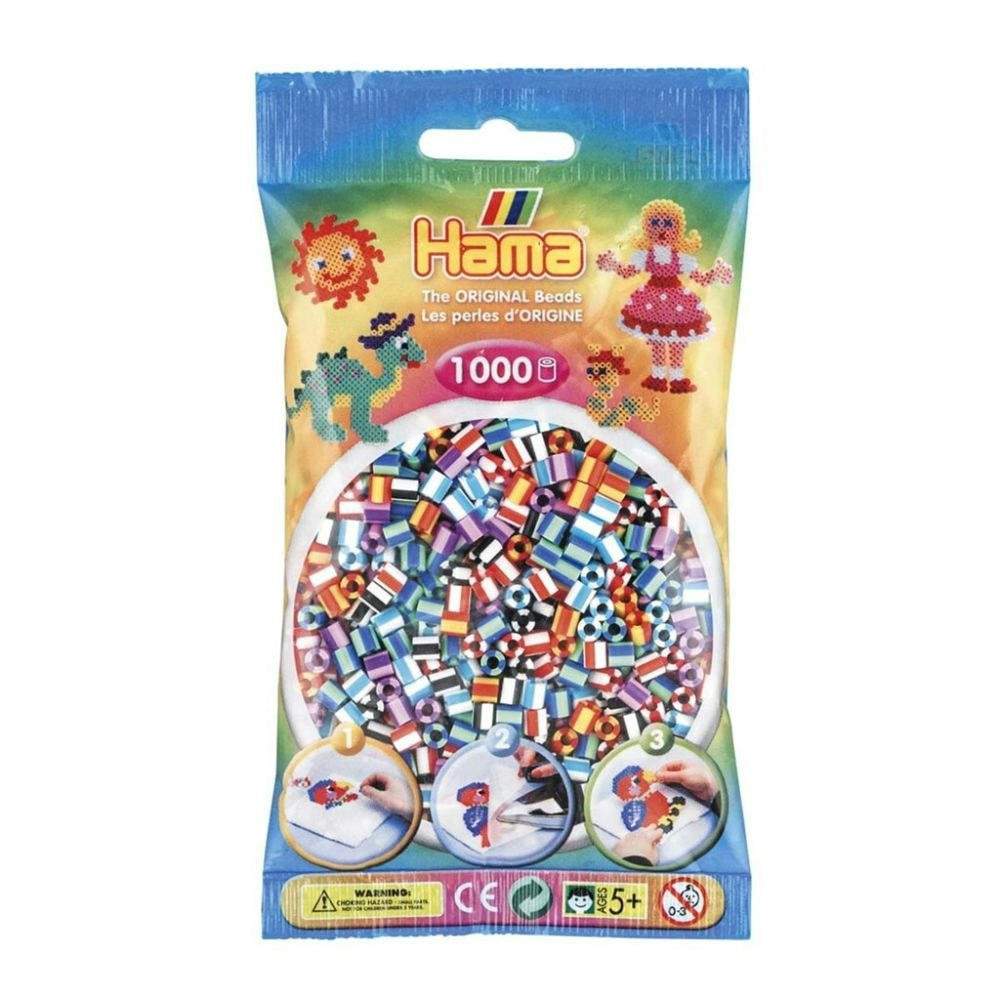 Hama Midi beads 1000 pcs. Striped Mix 90