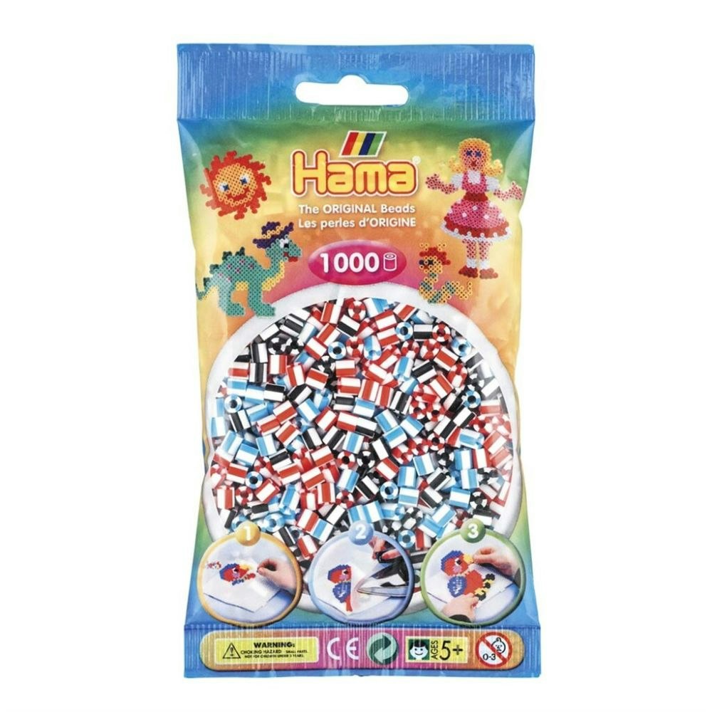 Hama Midi beads 1000 pcs. Striped Mix 91