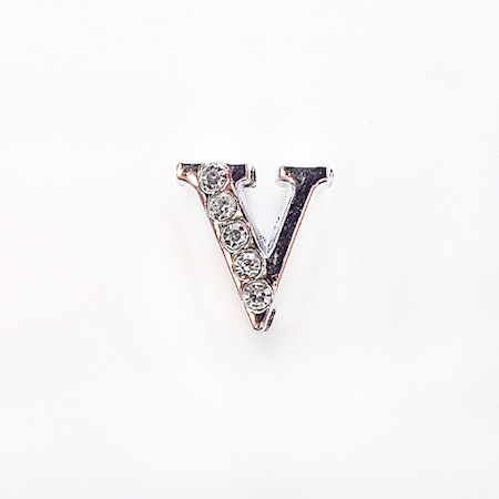 Busy Lizzie LETTER/ Bokstav- V RHINESTONES A 8 MM