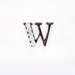 Busy Lizzie LETTER/ Bokstav- W RHINESTONES A 8 MM