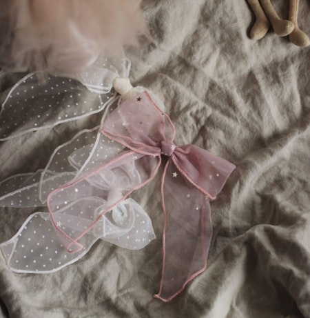 Busy Lizzie Hårclip Organza spring stars med rosett- Gammelrosa