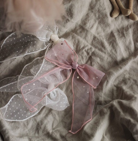 Busy Lizzie Hårclip Organza spring stars med rosett- Gammelrosa