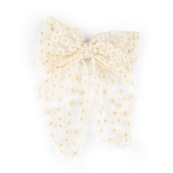 Busy Lizzie Hårclip Organza DAISIES med rosett- Cream