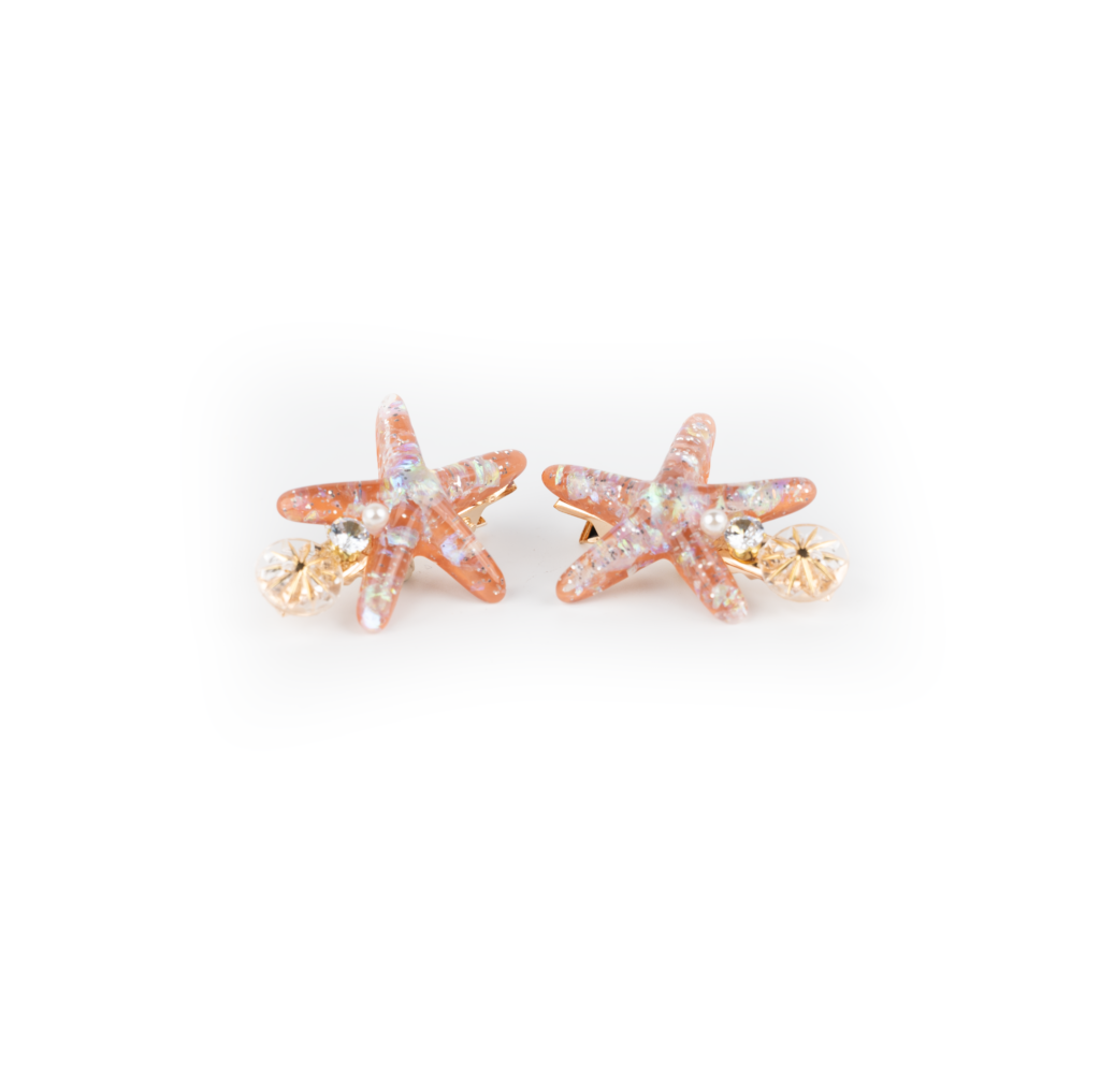 Busy Lizzie Hårclip SEA STARS - CORAL