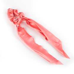 Busy Lizzie Scrunchies W TAIL - SILK - CORAL