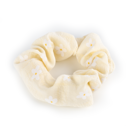 Busy Lizzie Scrunchies FLOWERS - CREAM